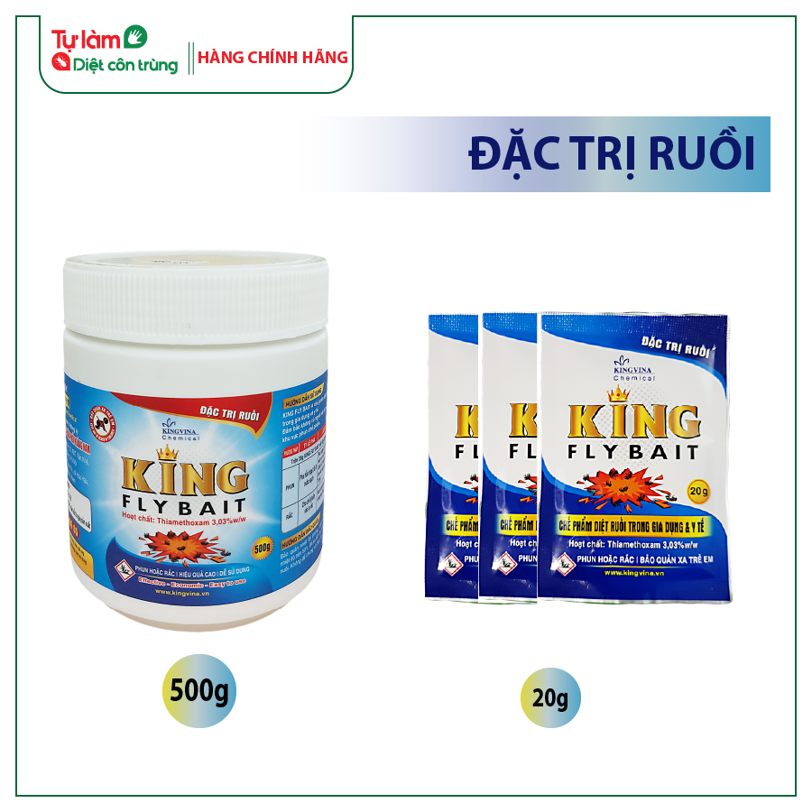 Chế phẩm đặc trị ruồi king fly bait diệt ruồi hiệu quả trong gia đình và trang trại