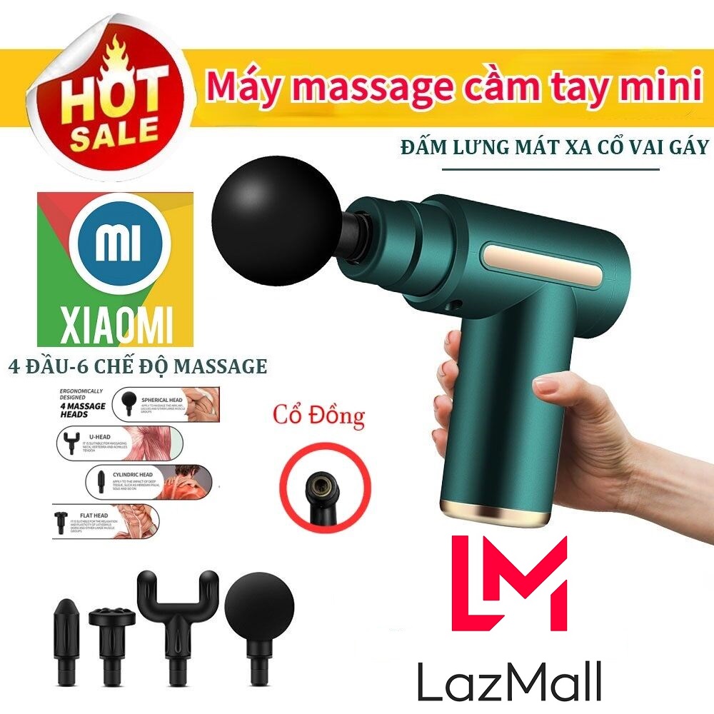Xiaomi LazMall Plus Máy Massage Cầm Tay Cao Cấp KH-720 Cổ Đồng Cao Cấp, Massage Toàn Thân Giảm Đau Nhức Vai, Gáy, Lưng, Chân Tay,...Máy Thư Giãn 4 Đầu 6 Chế Độ Toàn Thân Hiệu Quả Tuyệt Vời