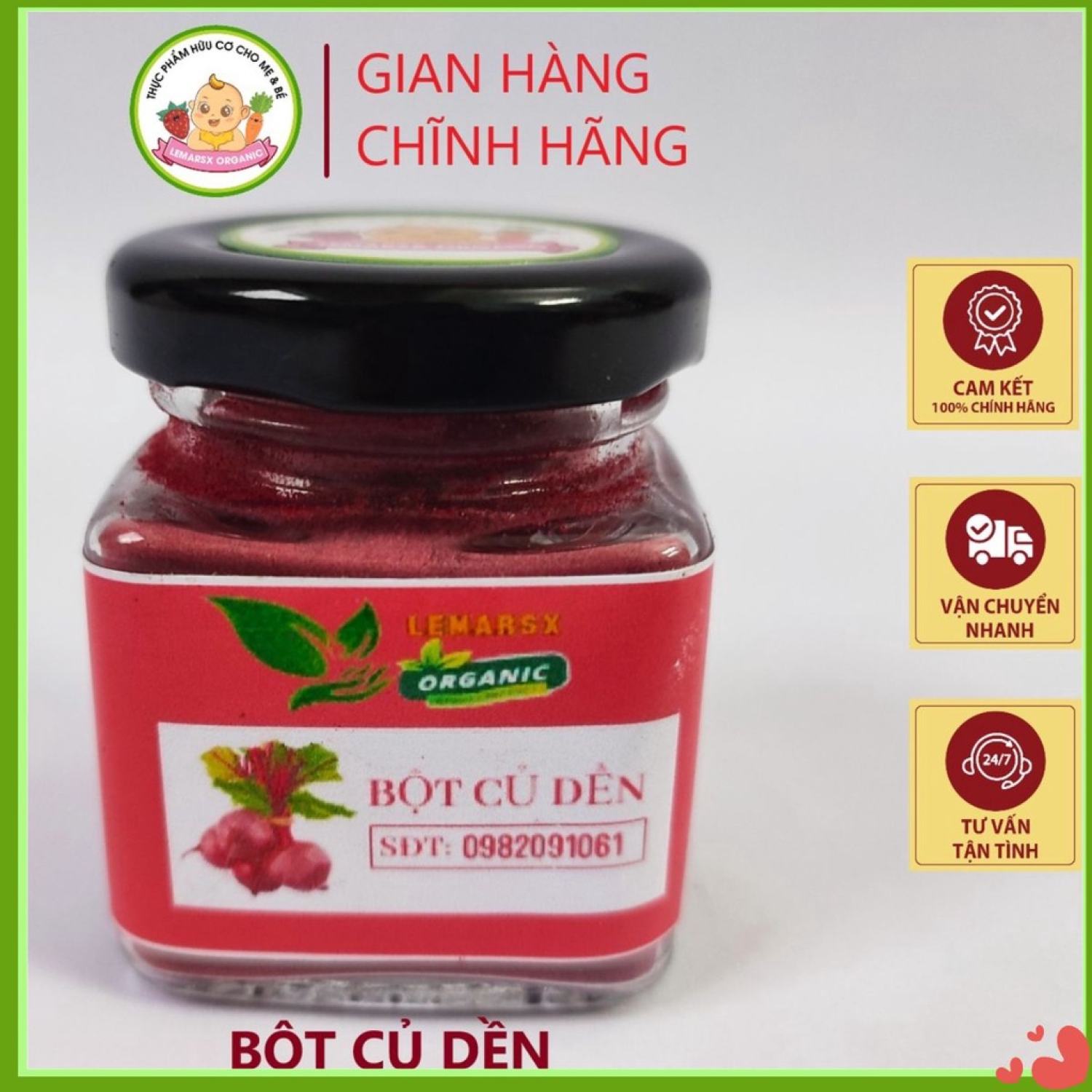 Bột củ dền hữu cơ sấy lạnh 90gram cho bé ăn dặm