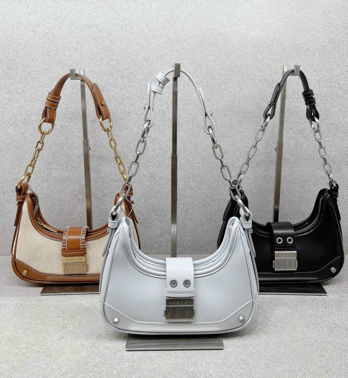 Túi đeo chéo c n k dáng thuyền khoá bấm new arrival 3 màu mới túi xinh y hình size 23cm