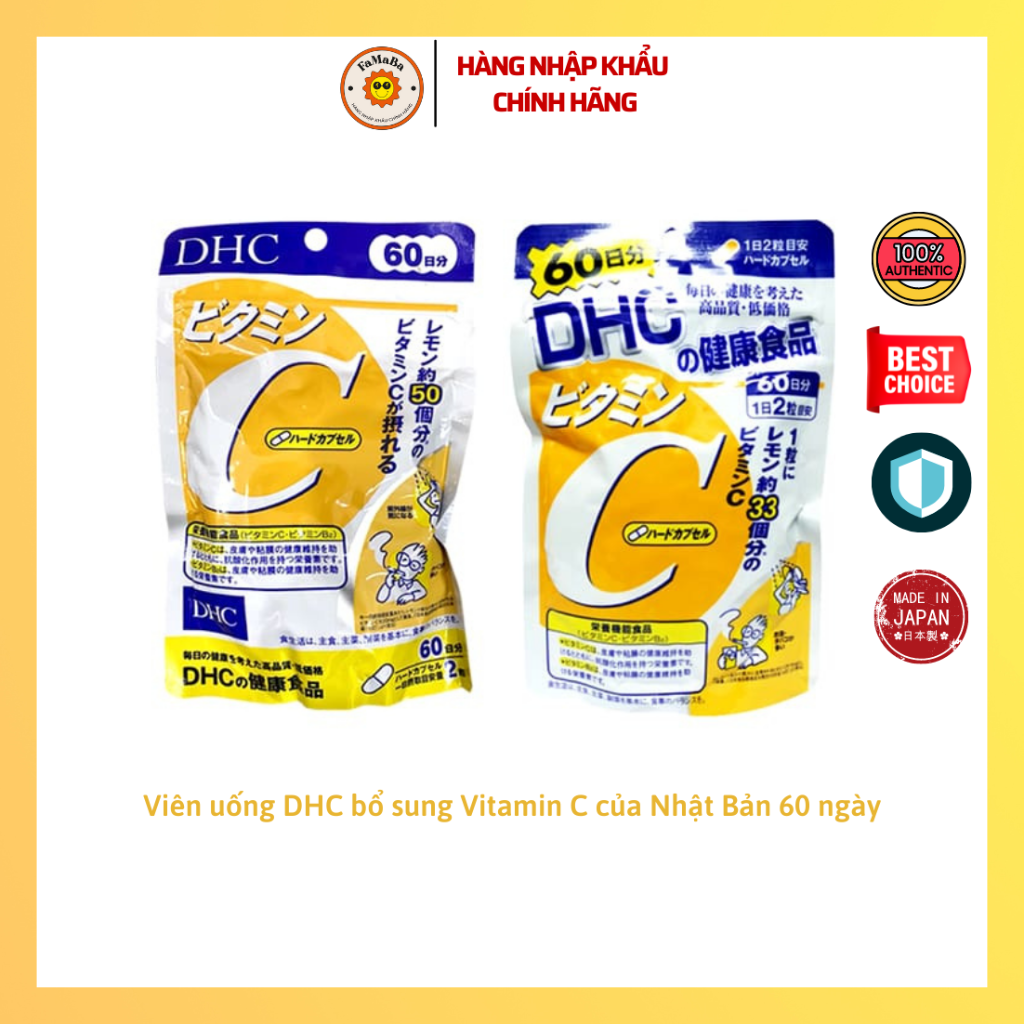 Viên uống DHC bổ sung vitamin C Nhật Bản 60 120 viên 60 ngày