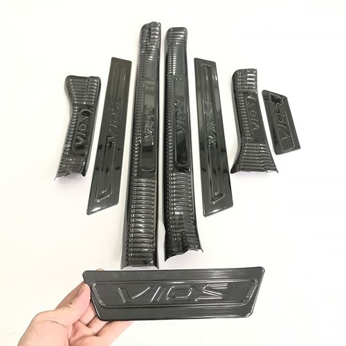 Nẹp Bước chân Trong Ngoài 8 miếng Titan chống xước cửa xe Toyota Vios 2019 2020 2021 - có video và hình ảnh thật.