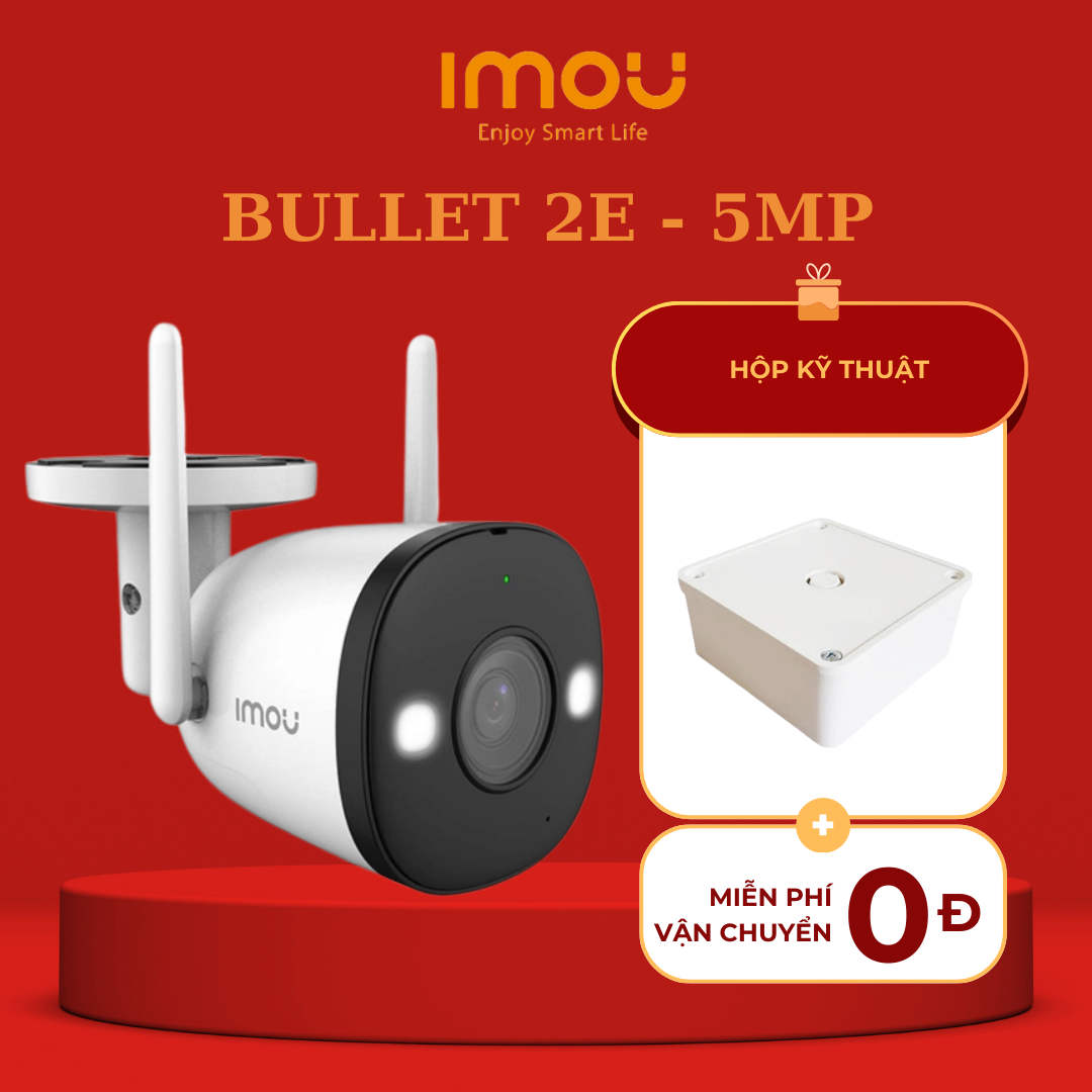 Camera IMOU Ngoài Trời BULLET 2E 5M - F52FP và 3M - F32FP I 4 chế độ màu ban đêm I Chống nước IP67 I Phát hiện con người I Bảo hành 2 năm