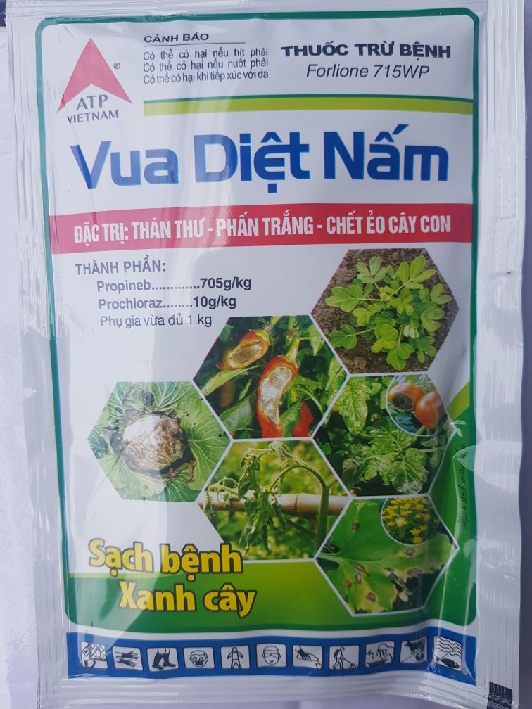 thuốc trừ bệnh cây trồng Vua Diệt Nấm; trừ bệnh thán thư; phấn trắng; thối nhũn; đốm lá; héo rũ;  ẻo cây con; phồng lá; nấm cóc