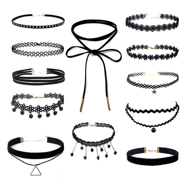 Bộ 12 vòng cổ Choker Hàn Quốc- Vòng cổ Tatoo cá tính, thời trang