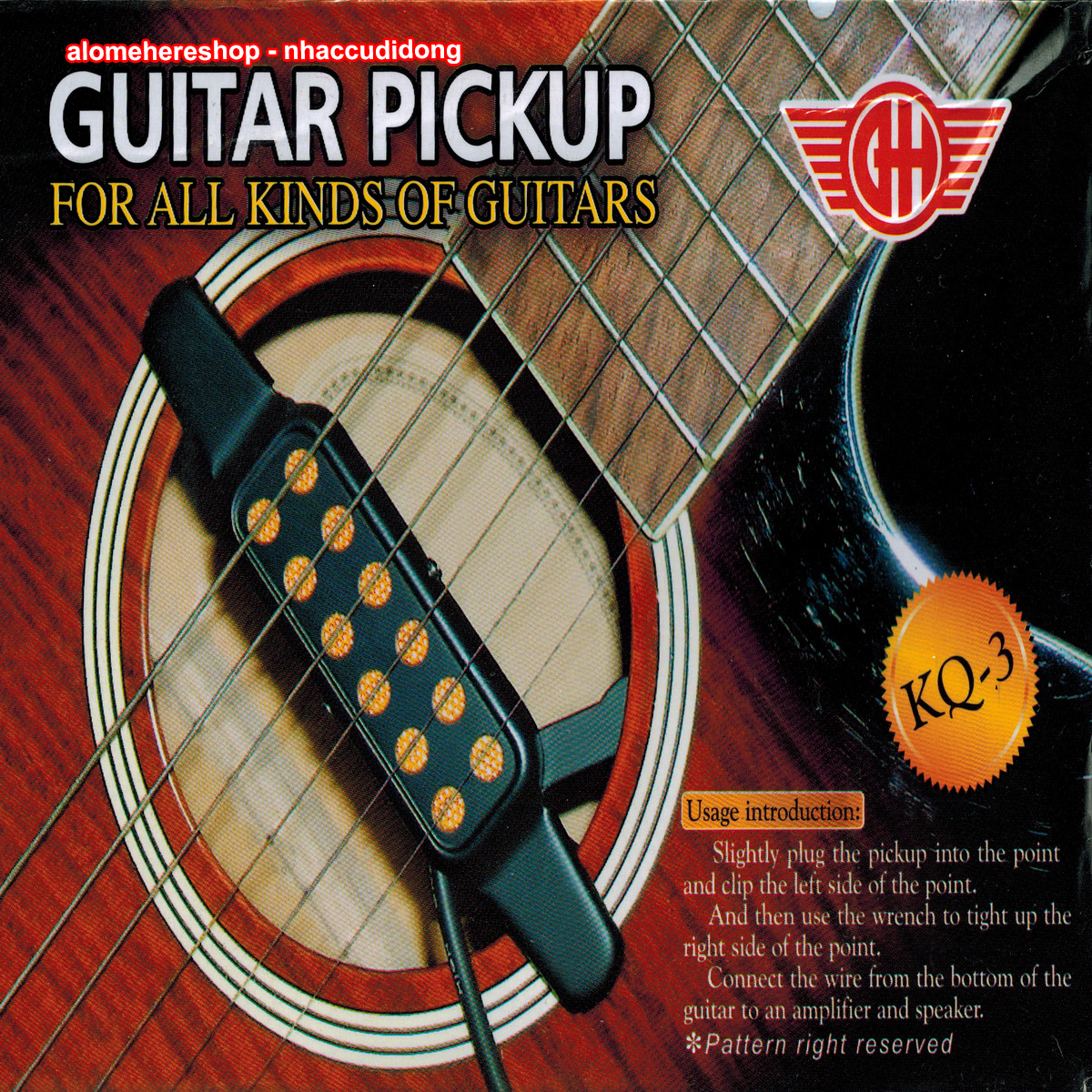 Guitar Pickup Bộ tăng âm cho các loại guitar KQ-3(Đen)
