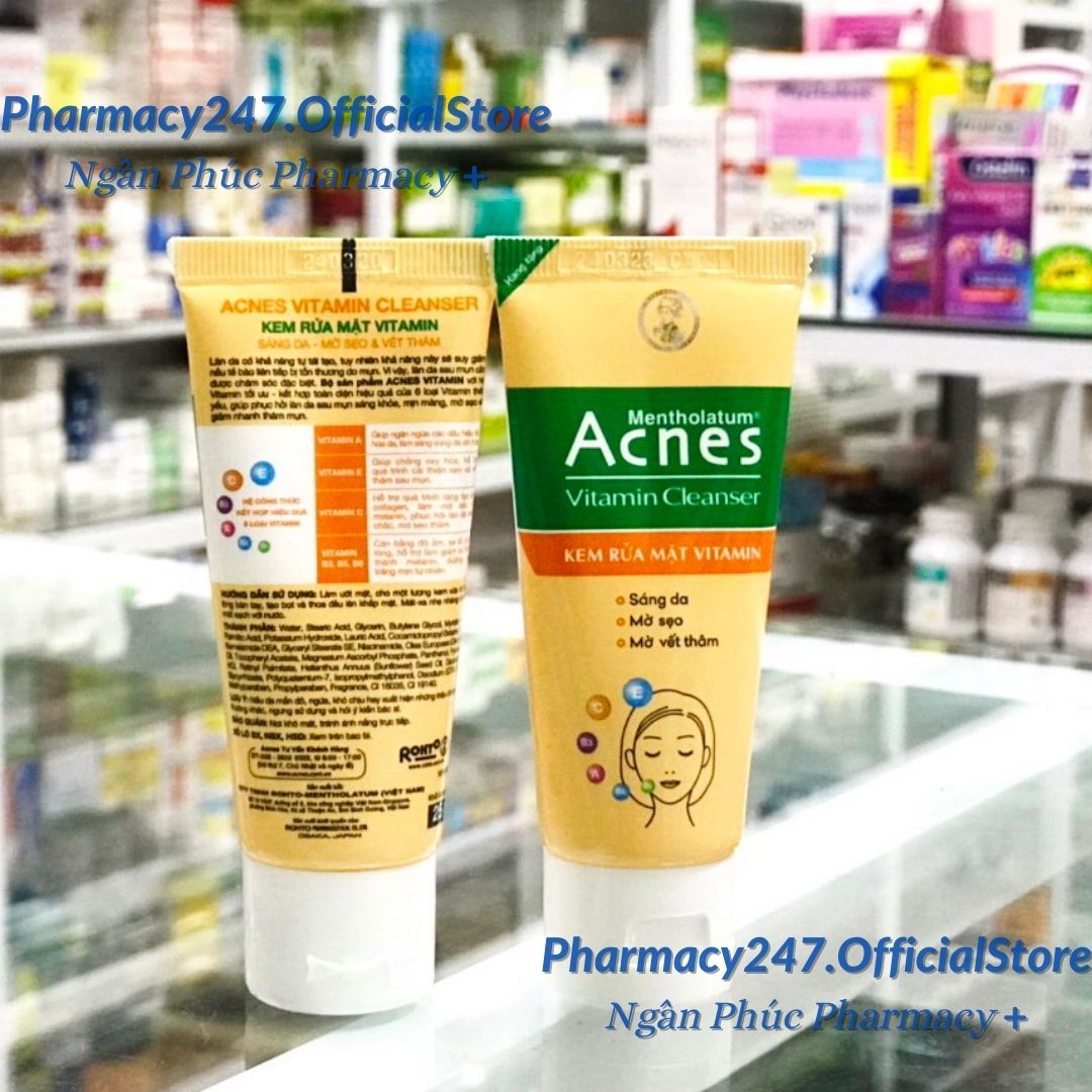 Kem Rửa Mặt Vitamin Acnes Mentholatum Vitamin Cleanser