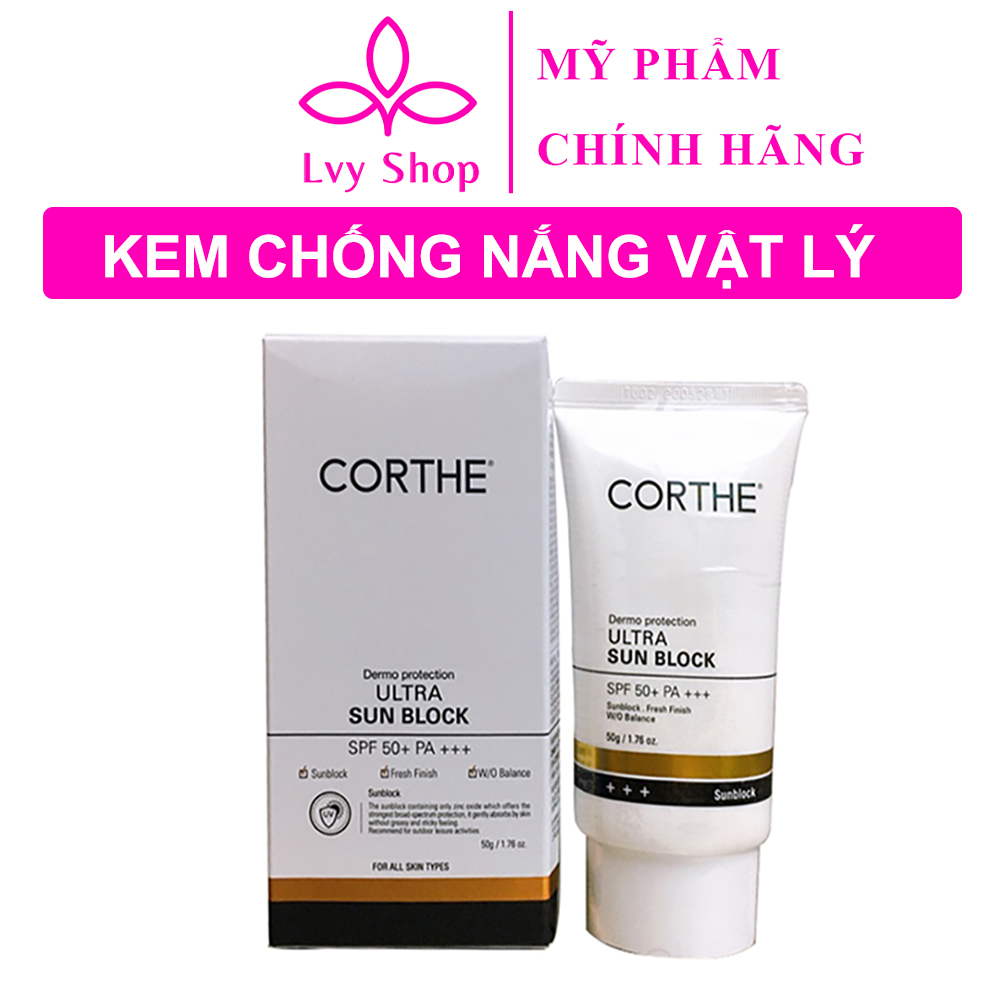 Kem chống nắng Corthe ULTra Sun BLock SPF50+ Hàn Quốc 50g Lvy Shop thẩm thấu nhanh vừa chống nắng và làm trắng an toàn