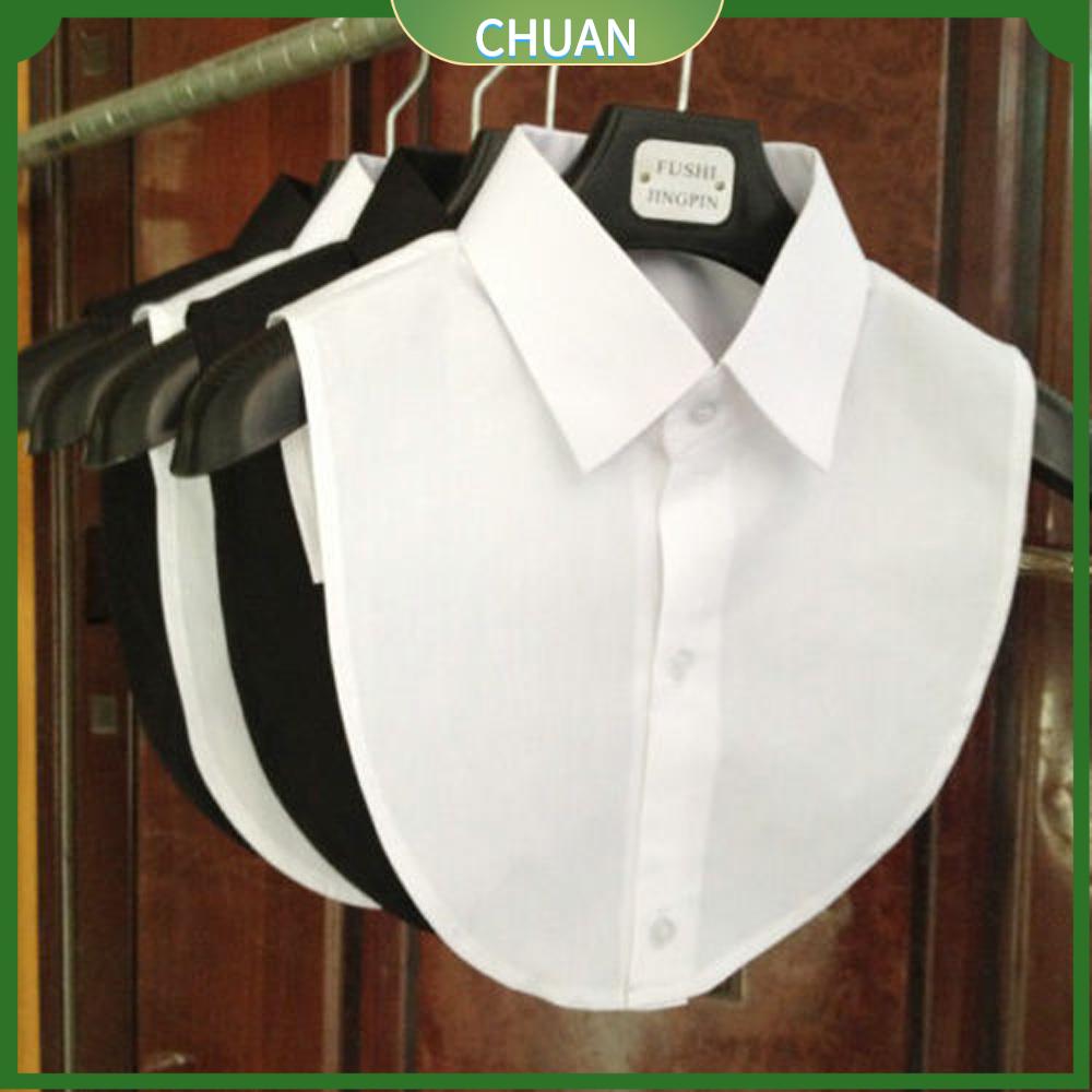 1 PC Chắc Chắn Áo Sơ Mi Cotton Phối Ren Giả Cổ Áo Trắng và Quần Đen Vintage Có Thể Tháo Rời Vòng Cổ Nữ Quần Áo Phụ Kiện
