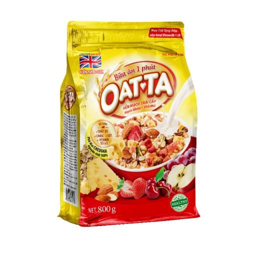Yến mạch trái cây hạnh nhân phô mai Oatta túi 800g