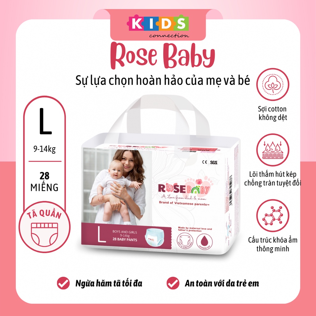 Bỉm tã quần ROSE BABY size L (28 miếng)