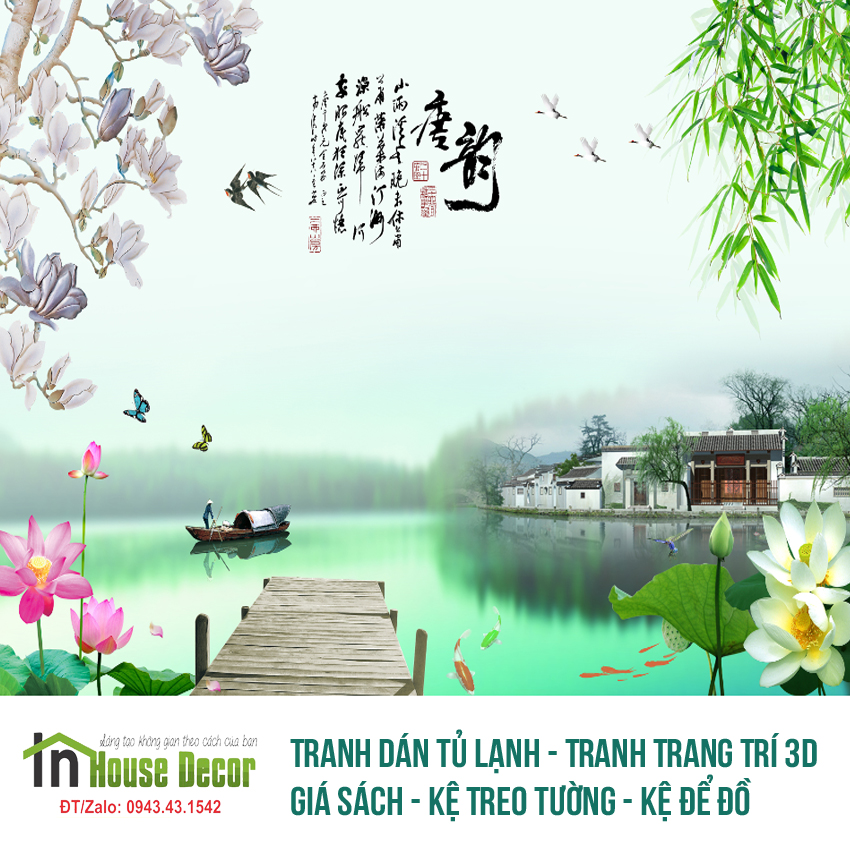 Tranh trang trí Sơn Thủy Hữu Tình Kích thước 120 x 80- Tranh trang trí, tranh treo tường, tranh treo phòng khách, tranh treo phòng ngủ, tranh treo tường 3D, tranh nghệ thuật, tranh phong thủy