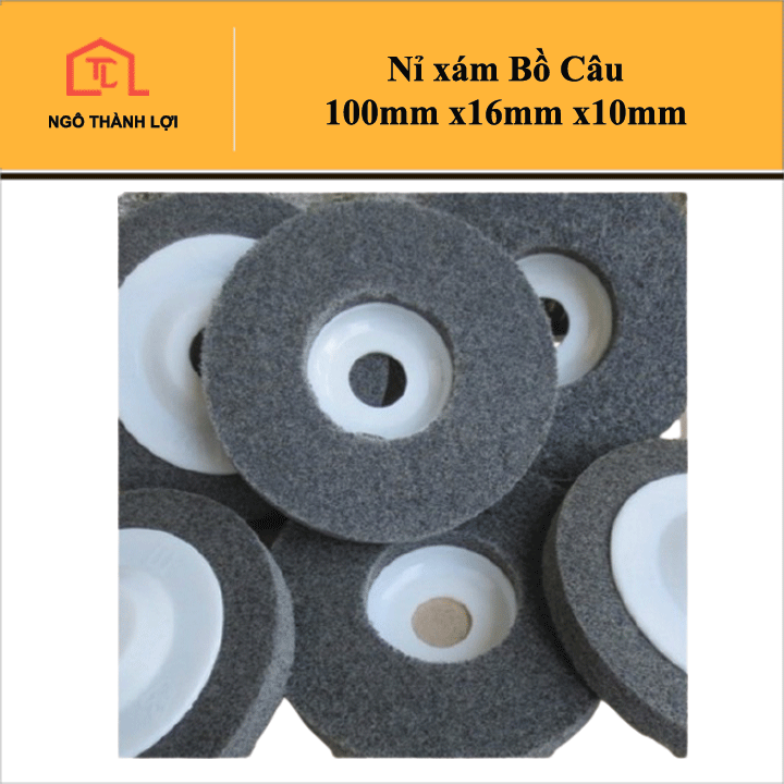 Nỉ xám Bồ Câu 100mm x16mm x10mm - Nỉ đánh bóng dành cho máy mài, máy đánh bóng