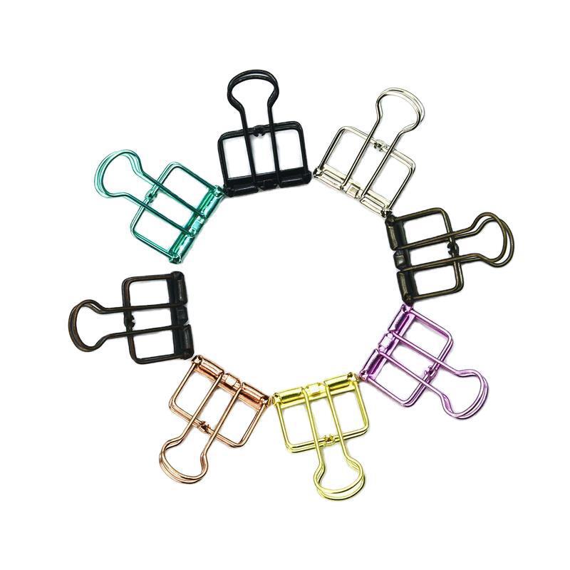 Kẹp giấy GALANO kẹp bướm kim loại dạng khung 3 size nhiều màu độc đáo SC-001357