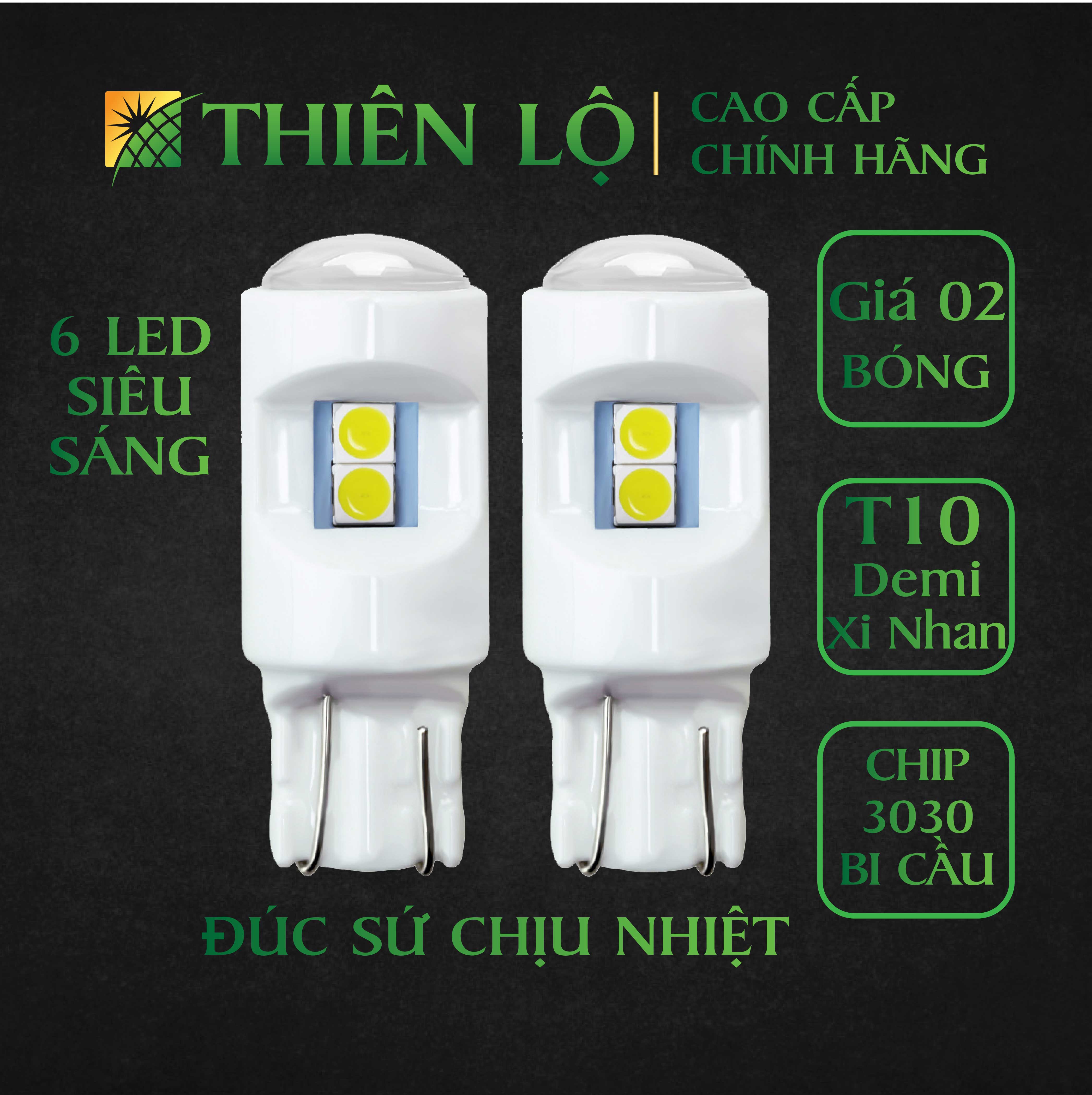 [NÂNG CẤP] 02 Bóng đèn LED T10 Đúc Sứ 3030 6 SMD Siêu sáng đèn Xi nhan demi cho ô tô xe mày - Sản phẩm cao cấp của Thiên Lộ
