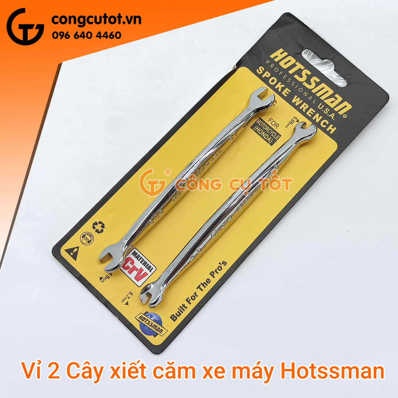 Bộ 2 cờ lê xiết căm - cờ lê vặn nan hoa xe đpạ, xe máy HOTSSMAN