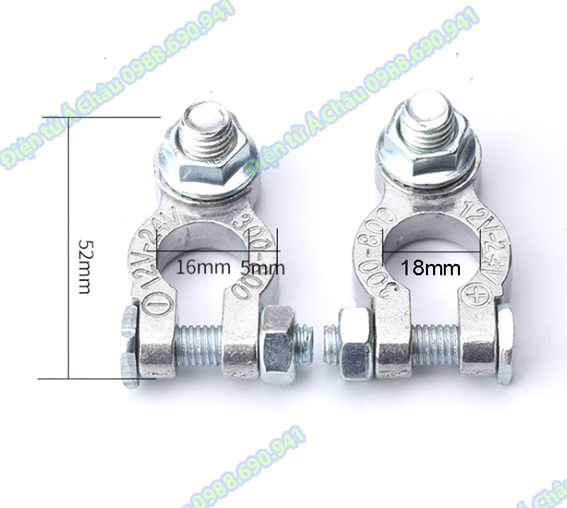 Đầu kẹp cọc bình ắc quy (1 cặp) loại to - xe ô tô - xe nâng điện
