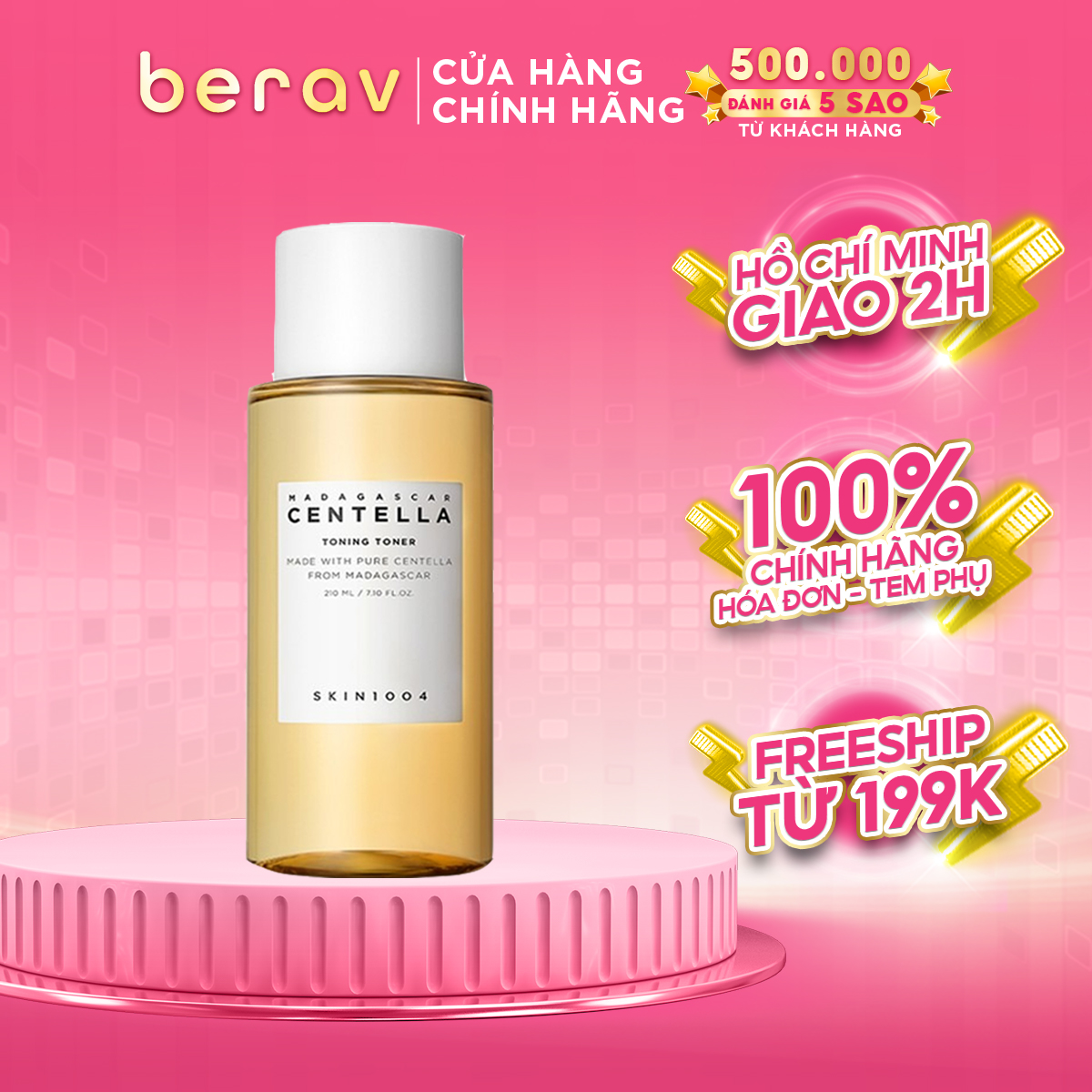 Nước Hoa Hồng Rau Má SKIN1004 Cân Bằng, Dịu Da Mụn Madagascar Centella Toning Toner 210ml