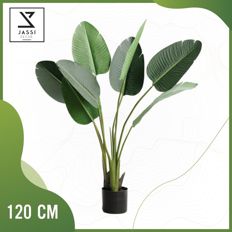 Cây chuối giả trang trí trong nhà bằng nhựa - 120cm - Jassi Decor