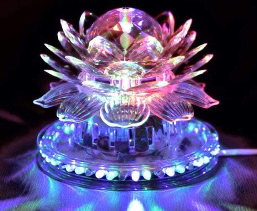 Đèn led xoay hoa sen 360 độ tỏa 7 màu cực đẹp lotus lantern