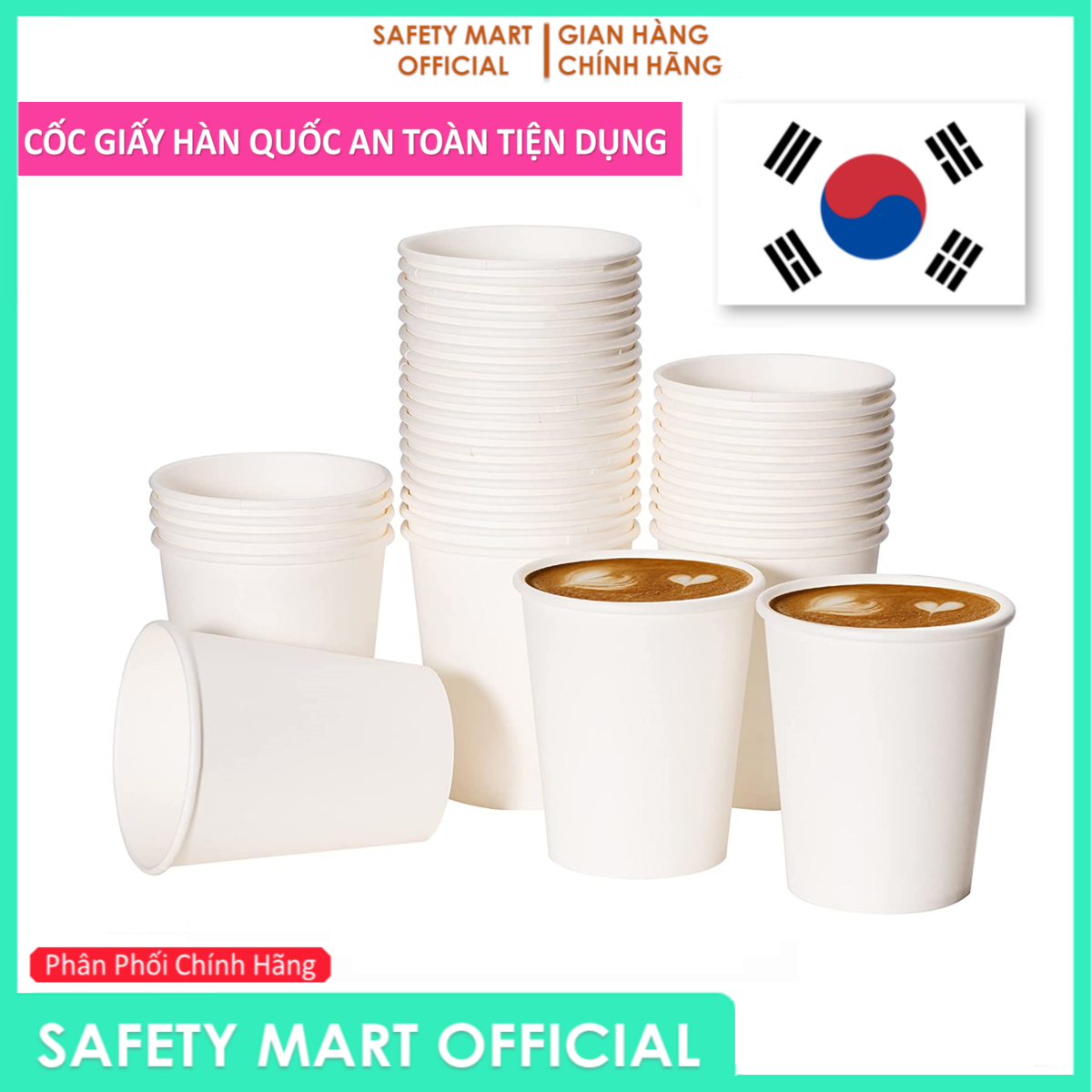 Combo 100 chiếc ly giấy hàn quốc, cốc giấy 7oz 210ml / 5oz 150ml, cốc giấy văn phòng, tiện lợi, an toàn thân thiện với môi trường và người sử dụng