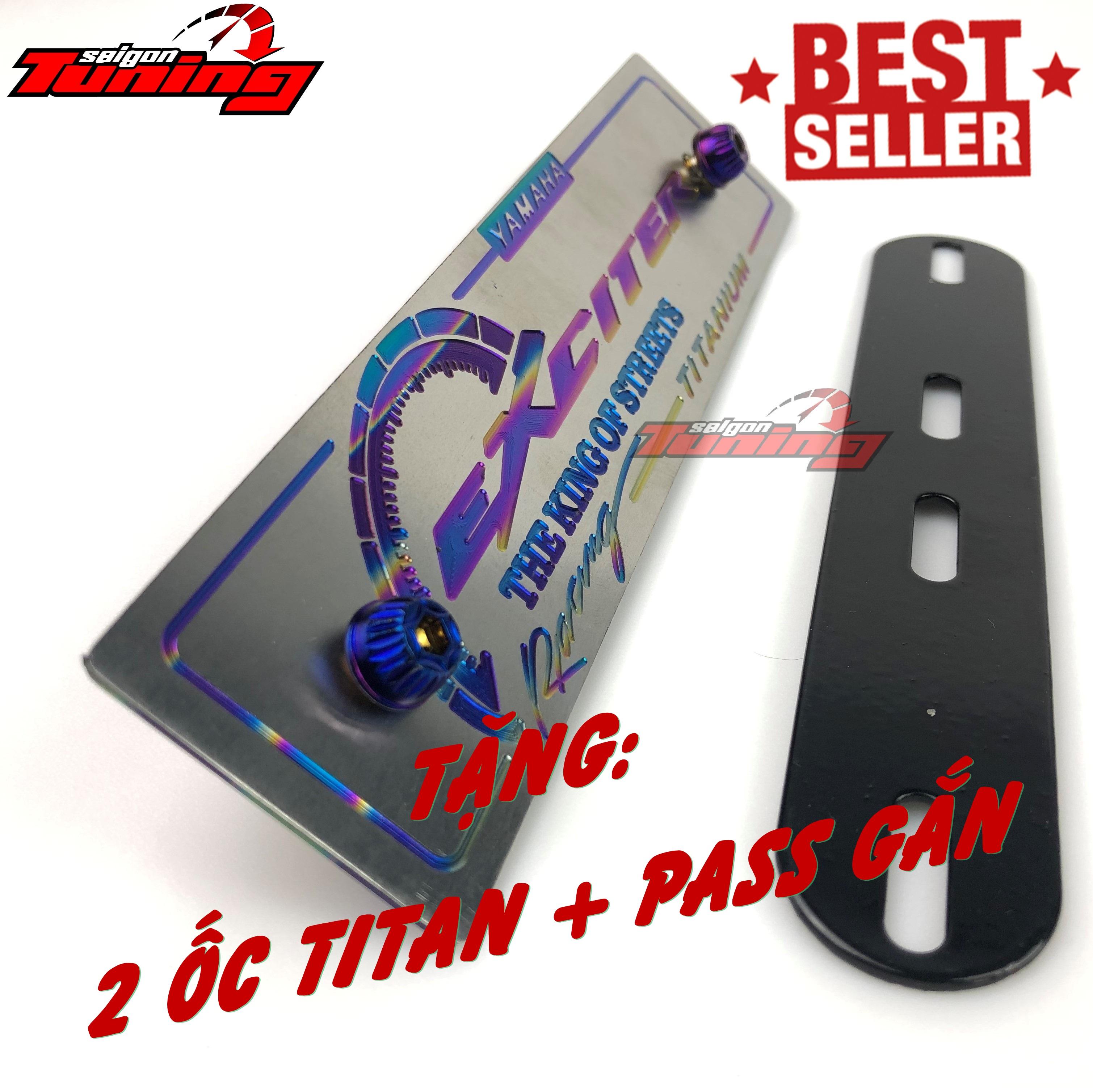 [HCM]Bảng tên Exciter 135/150 Titanium cao cấp - tặng ốc Titan + pas  SaigonTuning