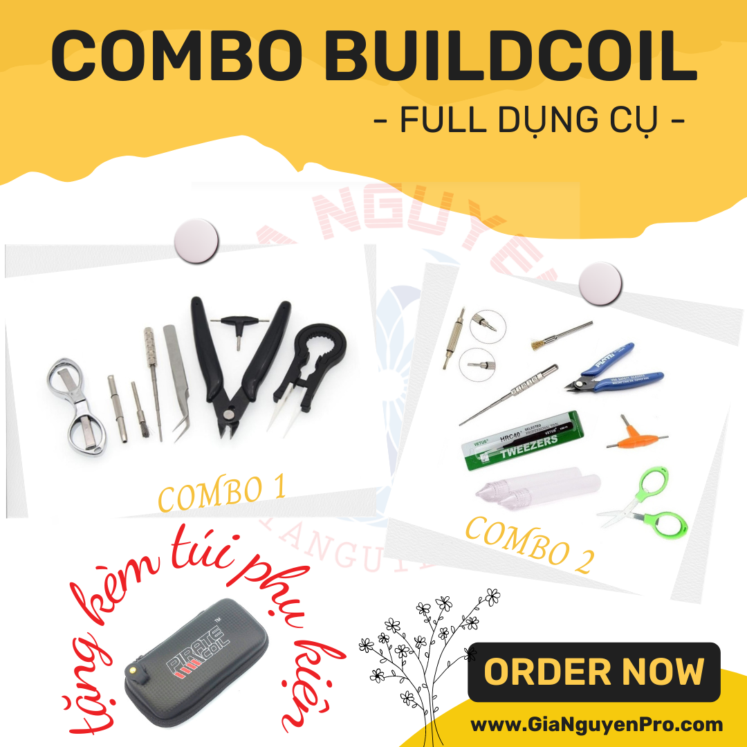 Bộ Combo Full Dụng Cụ Build-Coil Chuyên Nghiệp + Tặng Túi Đựng Pirate-coil