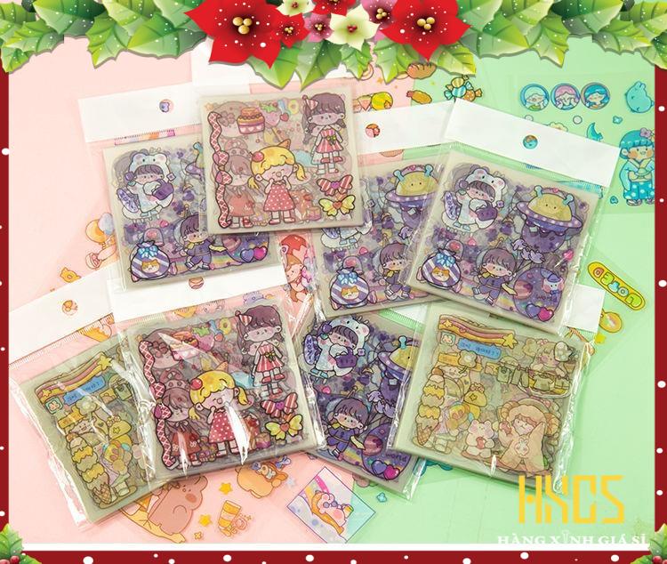 Bộ 20 tấm hình dán hoạt hình chống thấm nước, sticker hxgs bộ 20 hình dán