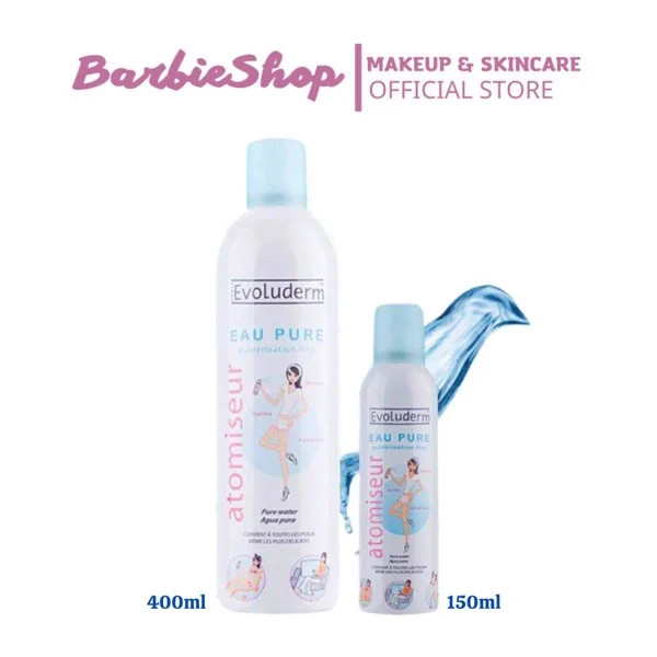 Xịt khoáng cấp nước & làm dịu da atomiseur eau pure evoluderm 400ml / 150ml