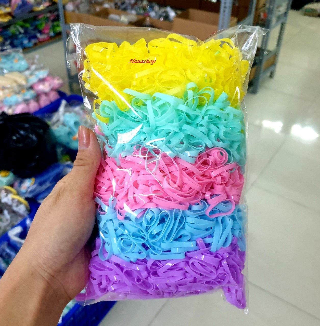 Túi 100gram thun dẻo Kỳ Kỳ Thái màu siêu đẹp chất siêu dẻo dây buộc tóc màu tươi sáng