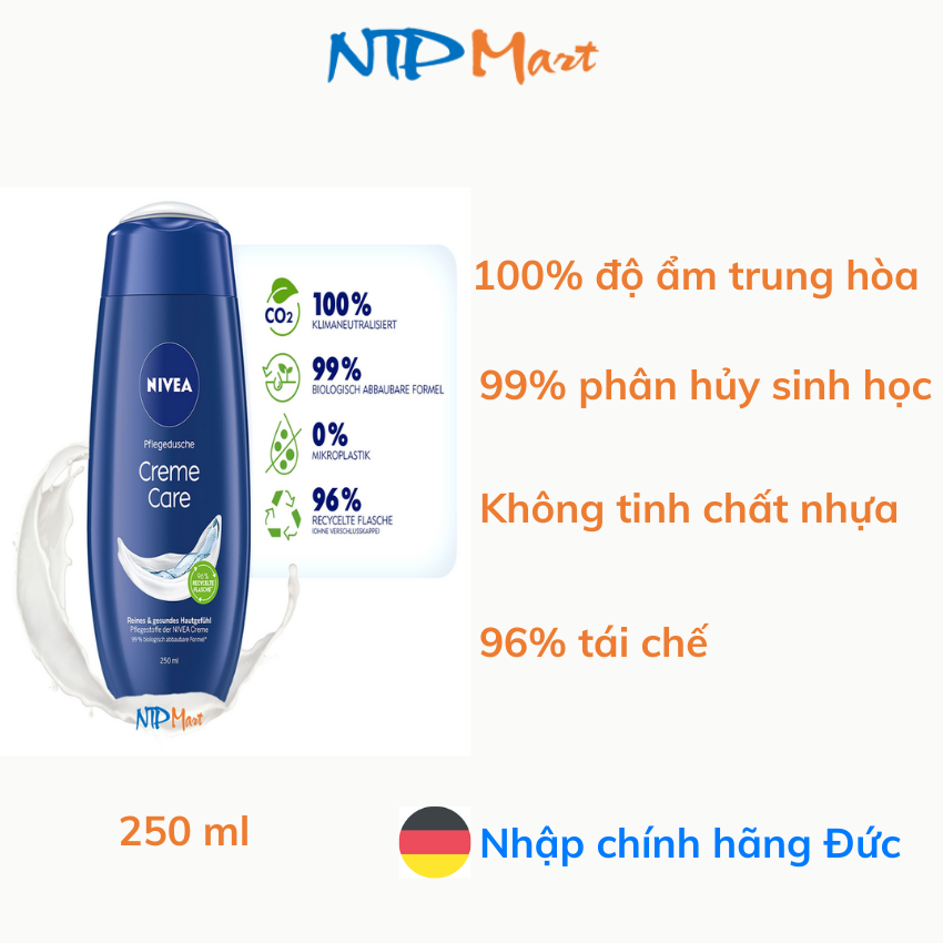 [HCM]Sữa tắm dưỡng da Nivea Creme nhập khẩu Đức dung tích 250ml