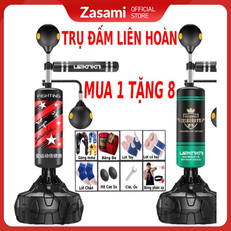Bao cát đấm bốc liên hoàn trục xoay 360 độ  FREESHIP bao đấm boxing liên hoàn phản xạ liên hoàn, trụ đấm boxing phản xạ liên hoàn