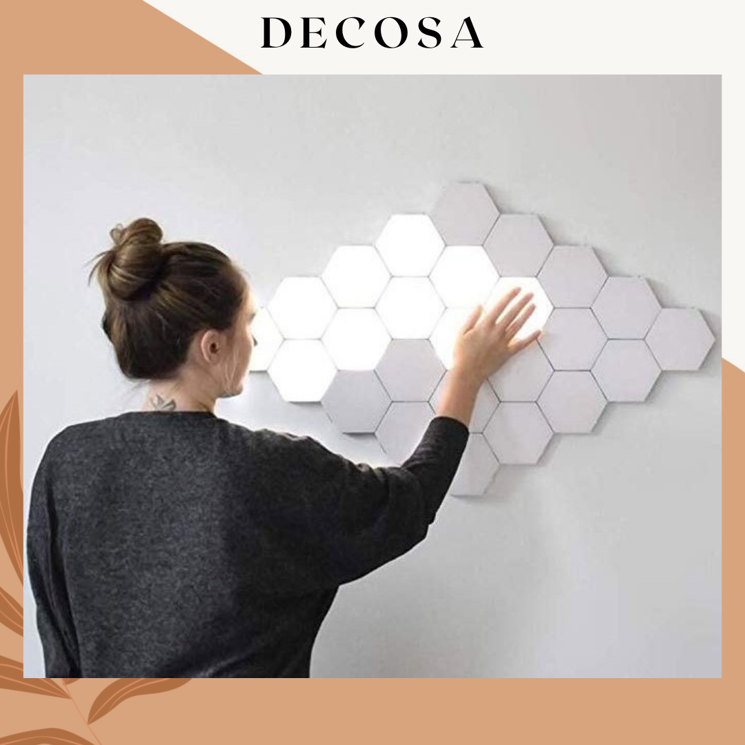 Đèn led cảm ứng dán tường lục giác thông minh DECOSA