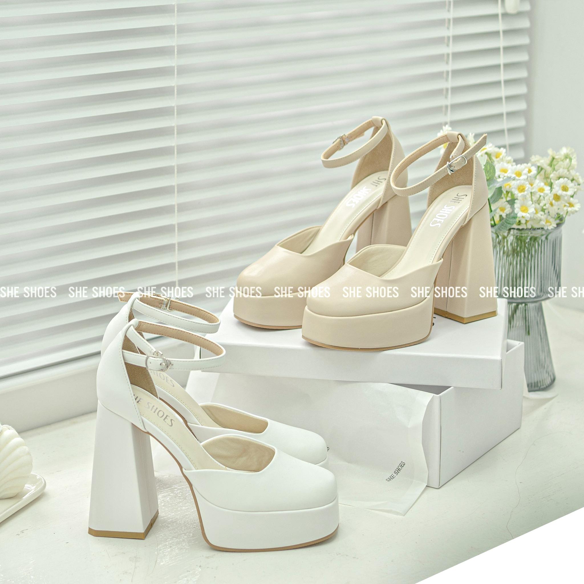 Sandal gót vuông 13p trendy - new arrival - lolita gc12003