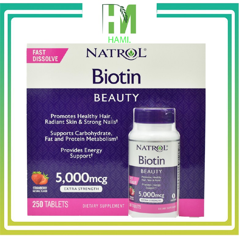 [HCM]Biotin 5000 Mcg 250 Viên Của Mỹ - Hỗ trợ tóc móng da