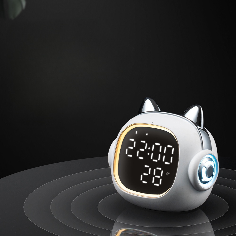 Loa bluetooth kiêm đồng hồ báo thức có đèn ngủ để bàn