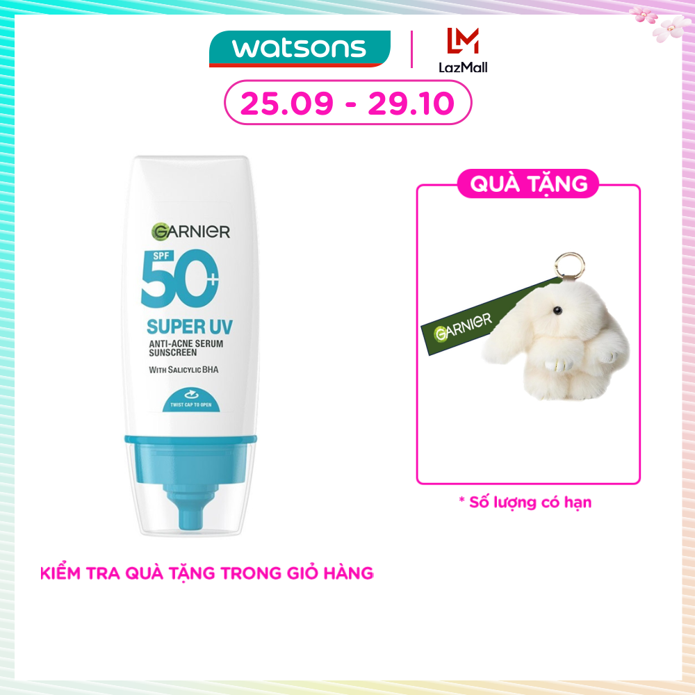 Kem Chống Nắng Garnier Super UV Anti-Acne Serum Sunscreen SPF50+ PA++++ 30ml