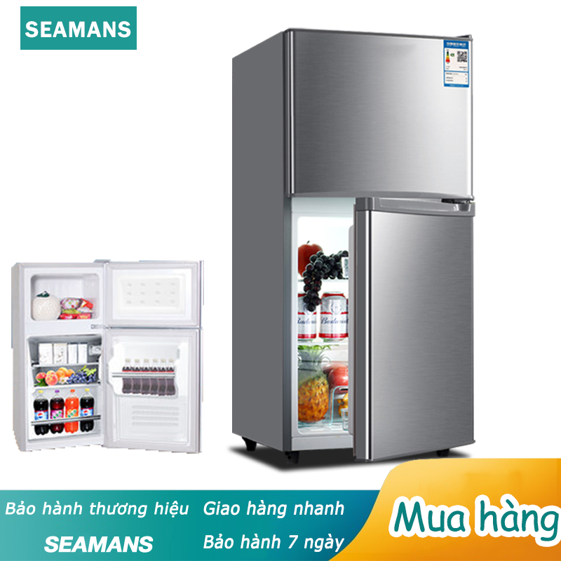 SEAMANS 50L Tủ lạnh hai cửa Tủ lạnh gia đình Cửa đôi nhỏ Tiết kiệm năng lượng Ký túc xá cho thuê Sinh viên Tủ lạnh Tủ lạnh mini