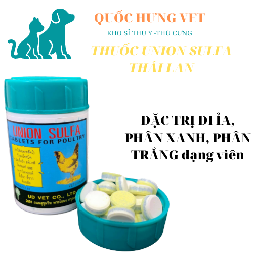 Phân xanh, phân trắng cho gà đá union sulfa - quốc hưng vet