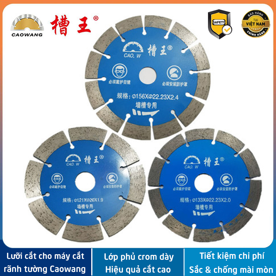 Lưỡi cắt Caowang dùng cho máy cắt rãnh tường lưỡi 121mm, 133mm, 156mm - Độ bền cắt cao, chống mài mòn tốt - Tiết kiệm chi phí