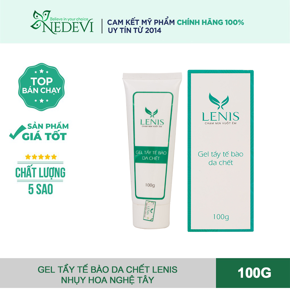Gel Tẩy Tế Bào Chết Mặt Nhụy Hoa Nghệ Tây Saffron LENIS - Exfoliating Facial Skin Lenis - Làm Sạch Sâu, Loai Bỏ Bã Nhờn Sâu Trong Lỗ Chân Lông