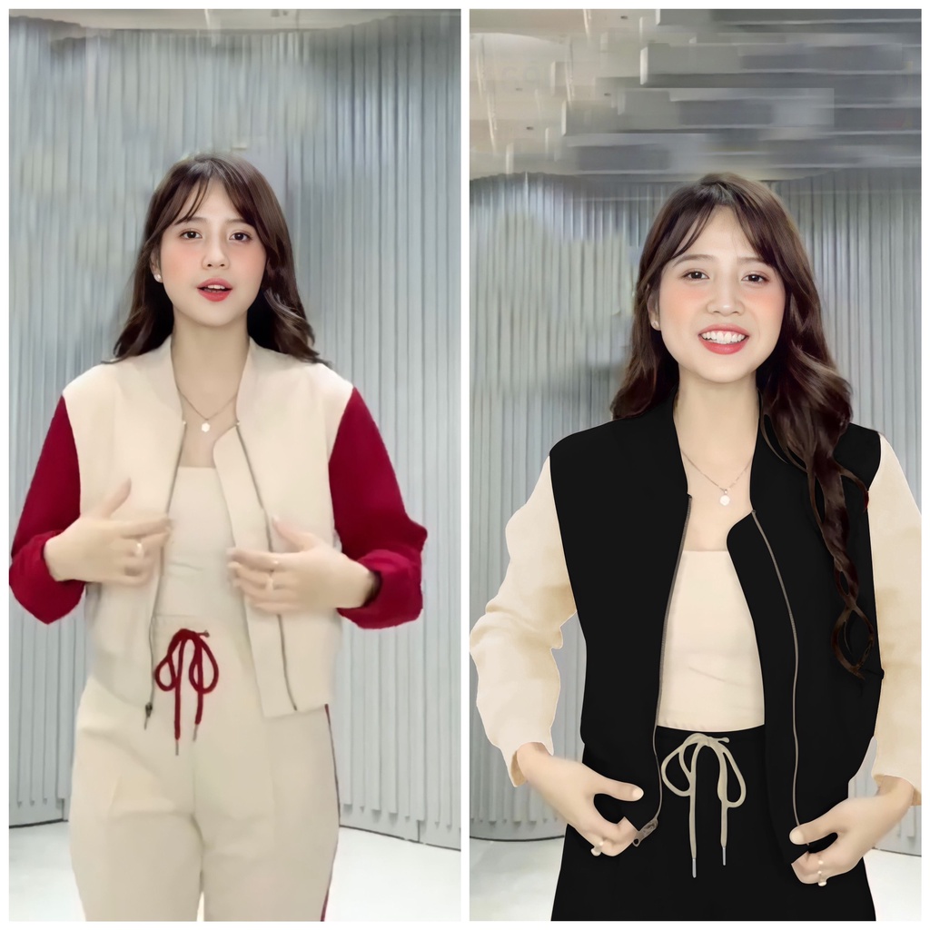 Set bộ thể thao umi hàn cao cấp áo khóa kéo sv67