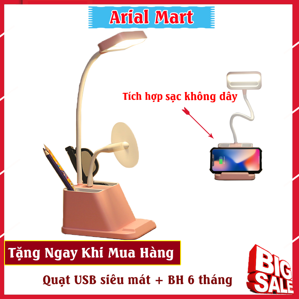 Đèn học để bàn chống cận thị đa chức năng tặng kèm quạt USB - Đèn học tích điện để bàn , Đèn học để bàn sạc pin, Đèn học mini, Đèn học để bàn chống cận, Đèn học
