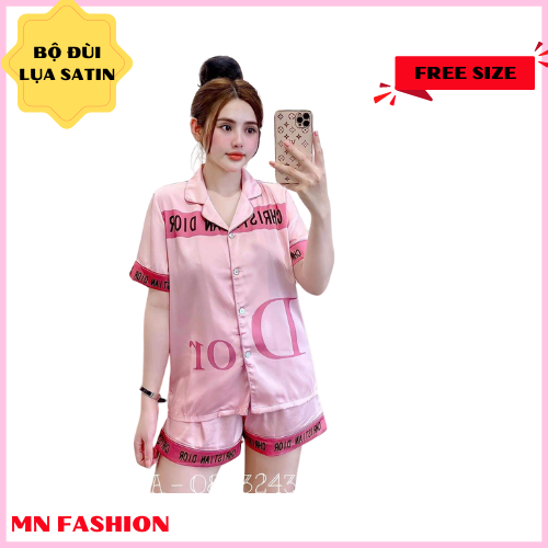 BỘ PIJAMA LỤA SATIN MN FASHION CỘC TAY QUẦN ĐÙI HIỆU SAM CAO CẤP SIÊU ĐẸP