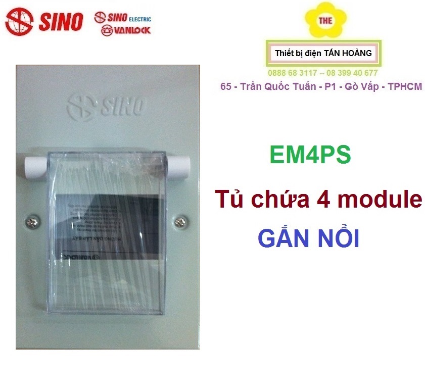 Tủ điện SINO - Chứa 4 đường ( 4 MODULE / 4 CỰC ) / TỦ ĐIỆN ÂM TƯỜNG KIM LOẠI EM4PL - TỦ ĐIỆN GẮN NỔI EM4PS - TỦ ĐIỆN NHỰA V4FC2/4SA