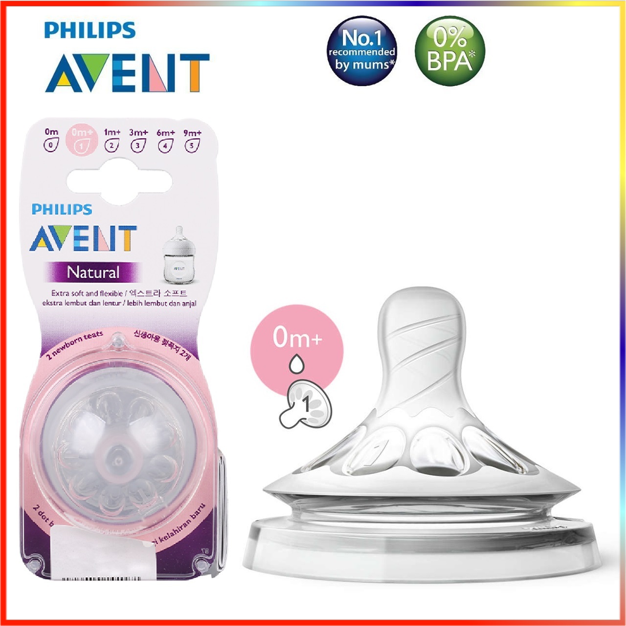 Núm ti silicone Philips Avent Natural cho bé