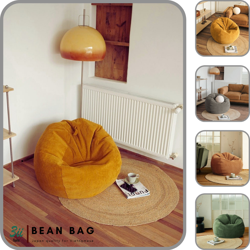 Ghế Lười Hạt Xốp 3ii Home | Bean Bag Hoàn Hảo Cho Người Lớn Và Trẻ Em Thoải Mái Nhẹ Nhàng Êm Ái