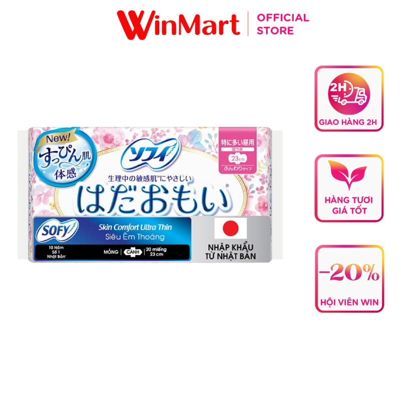 -Băng vệ sinh Sofy skin comfort có cánh 23cm gói 20 miếng