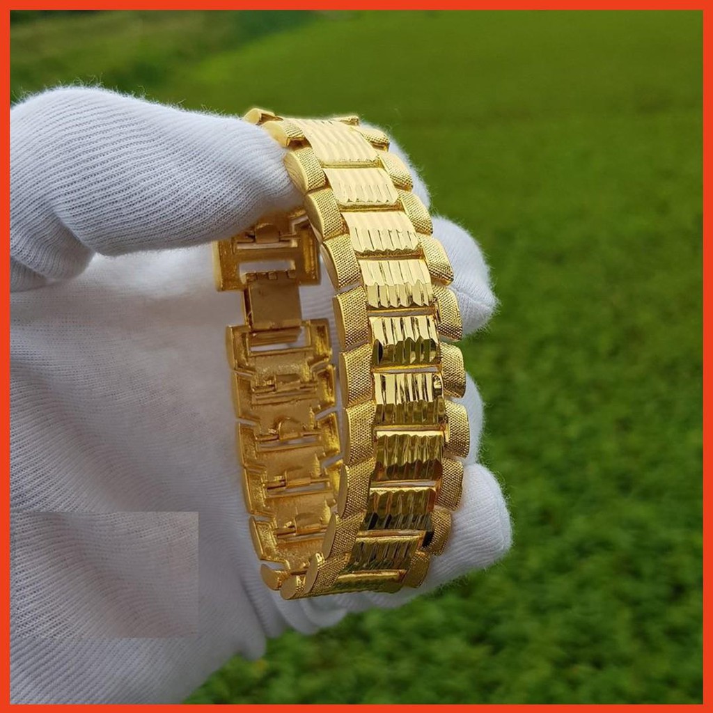 Lắc tay nam bản to mạ vàng 18K hàng chính hãng | Lazada.vn các kiểu lắc tay nam vàng 18k - \