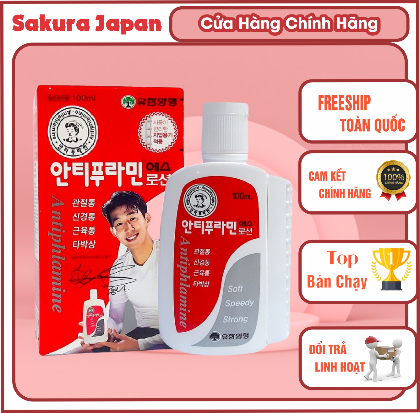 Dầu nóng xoa bóp hàn quốc antiphlamine 100ml giảm đau hiệu quả an toàn cho da